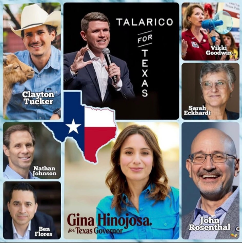 Democratic Candidates: Gina Hinojosa, James Talarico, Vikki Goodwin, Nathan Johnson, Clayton Tucker, Sarah Eckhardt, Ben Flores, John Rosenthal